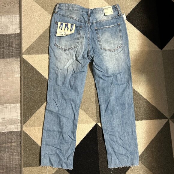 NWT S.O.N.G. High Rise Straight Distressed Cropped BUTTON FLY Jeans Size 9/29 - Picture 9 of 14